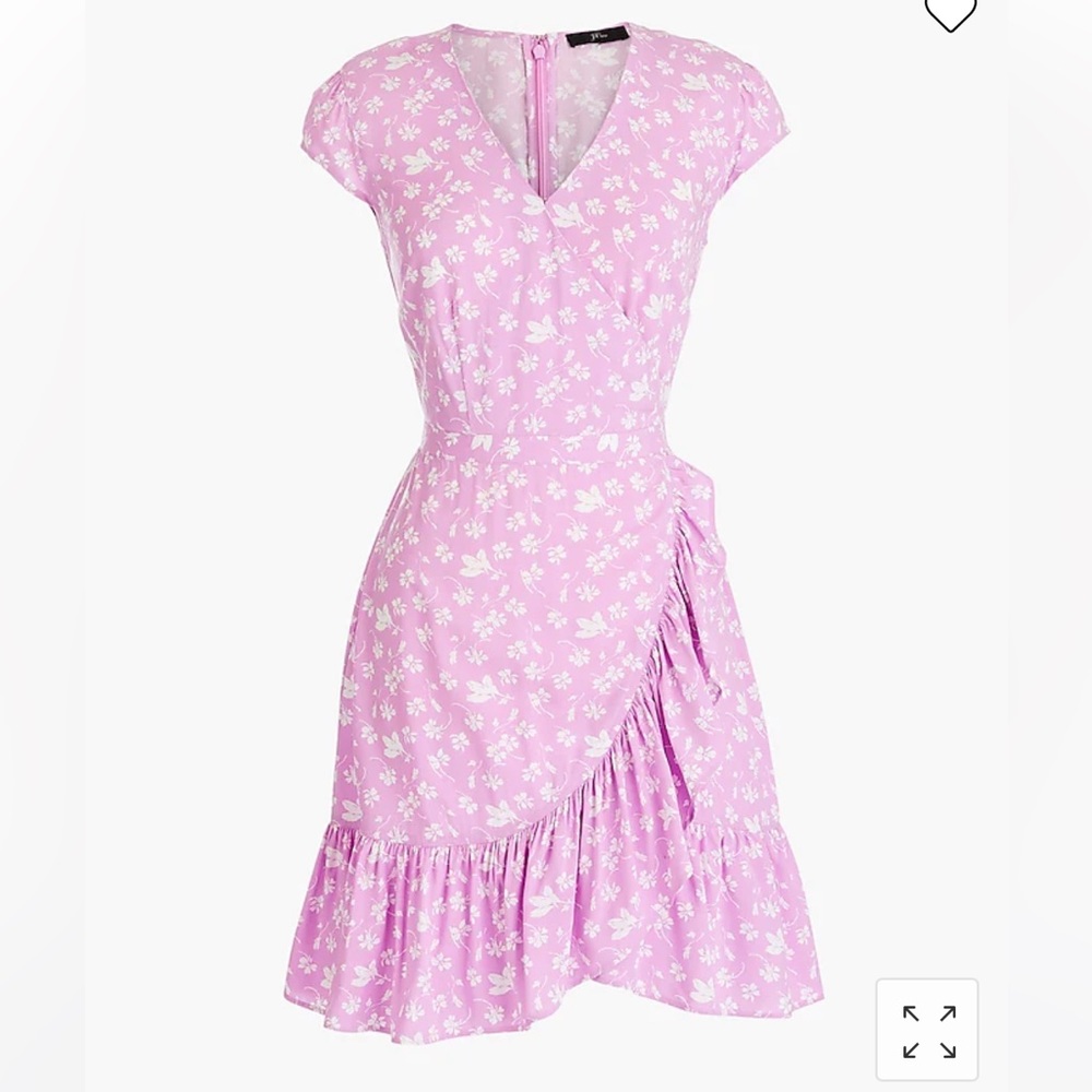J. Crew Ruffle-front mini dress in soft rayon bubblegum floral